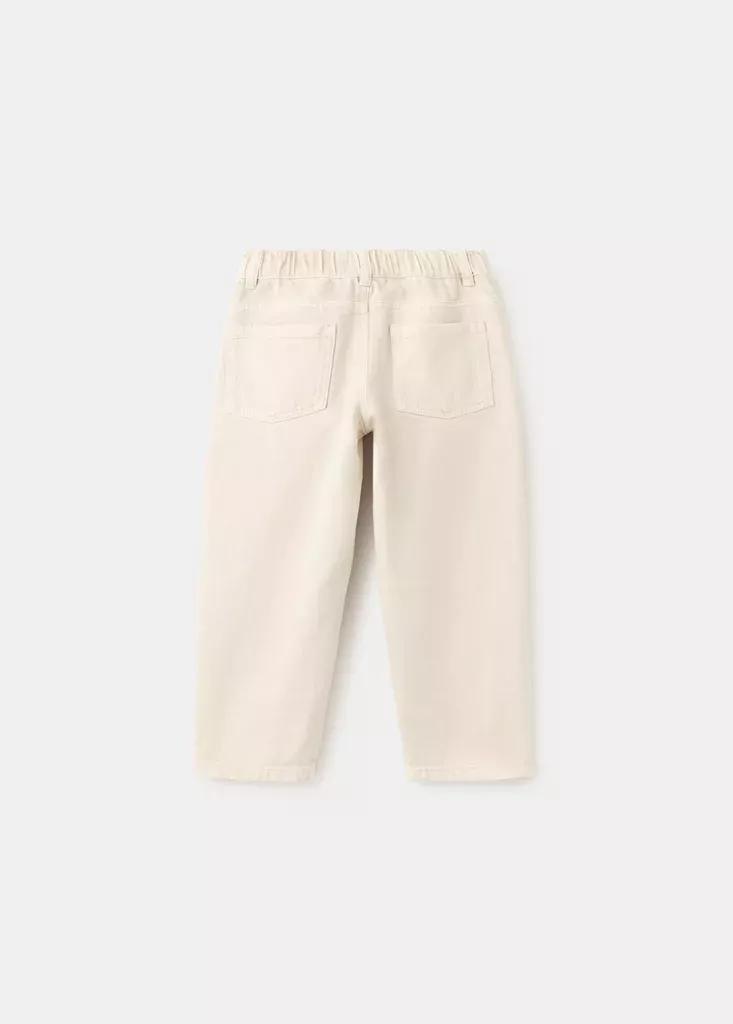Brown Straight Jeans With Elasticated Waistband, Baby Boys, Light Pastel Brown, medium