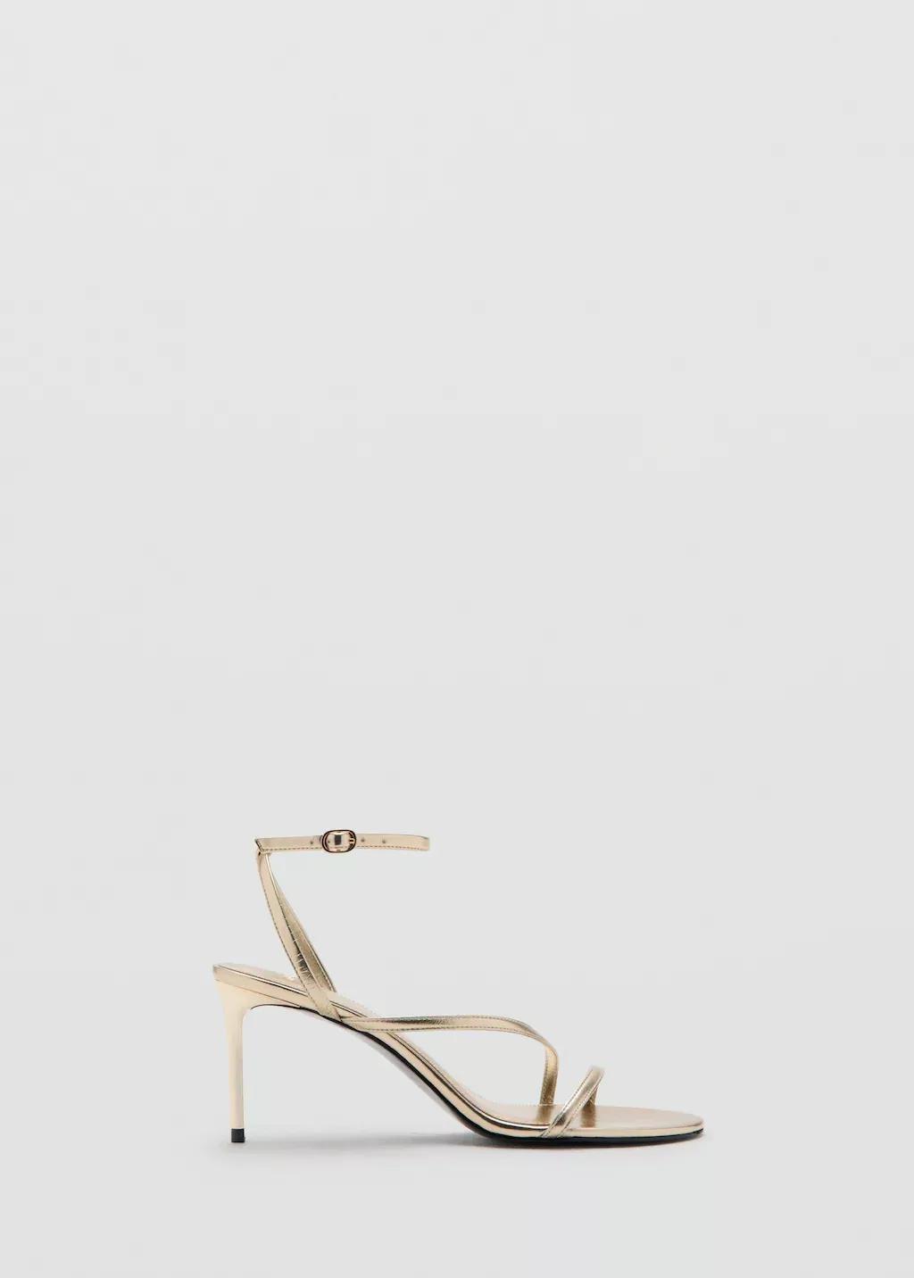 GOLD Heeled sandal with crossed straps, Gold, large image number 3