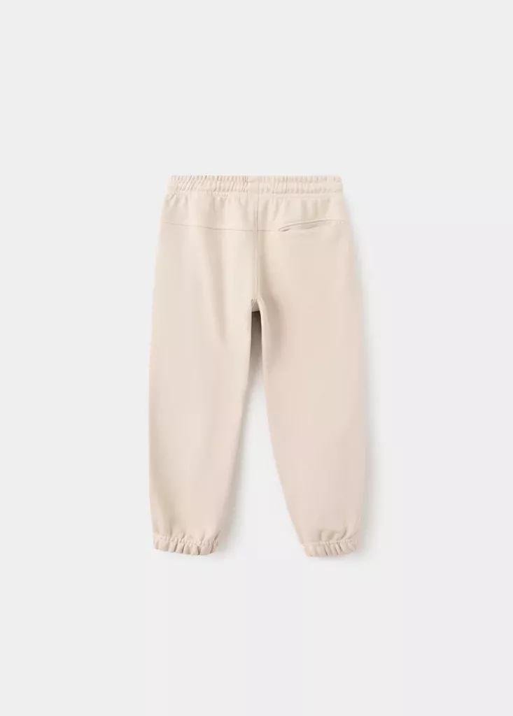 Beige Cotton Jogger Trousers, , large image number 1