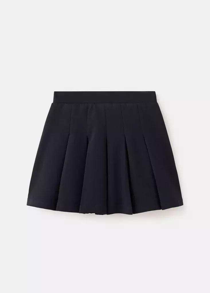 Black Pleated Skirt Trousers, Kids Girls, Black, large image number 0