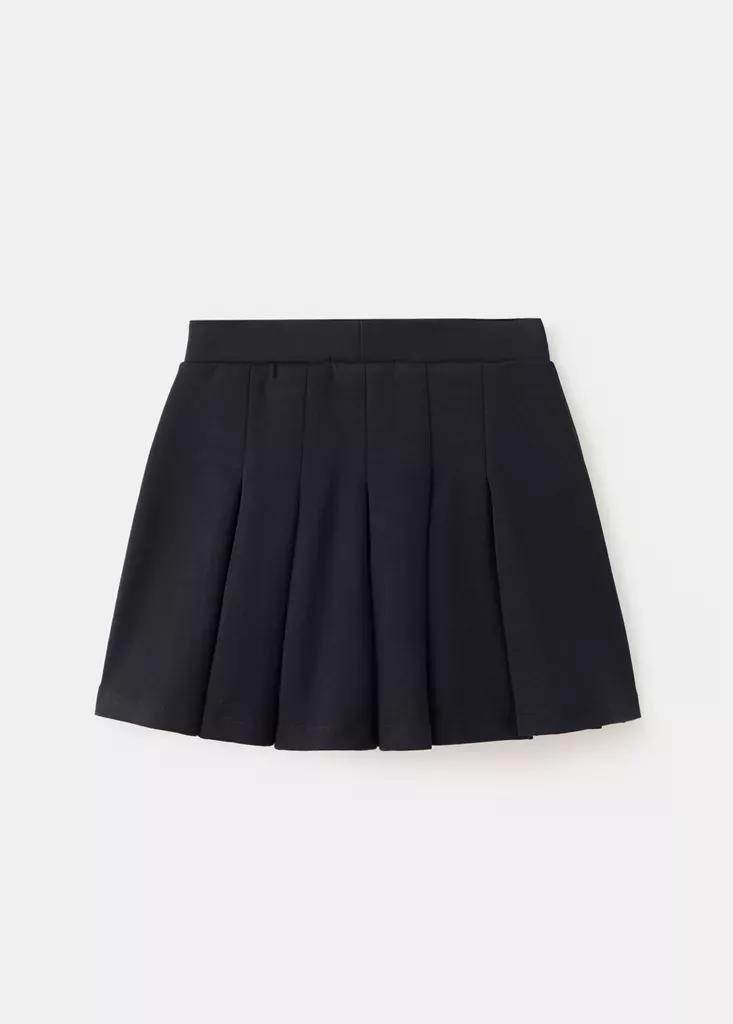 Black Pleated Skirt Trousers, Kids Girls, Black, large image number 1
