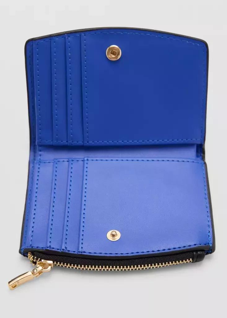 Black Wallet With Button Flap, Black, medium