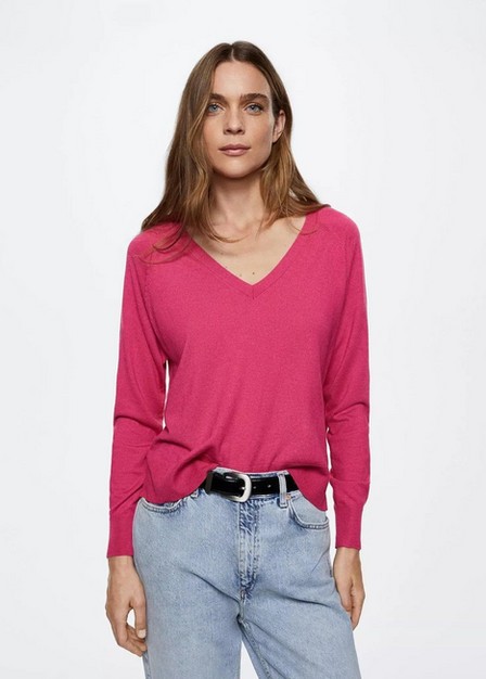 Mango - bright pink Fine-knit sweater