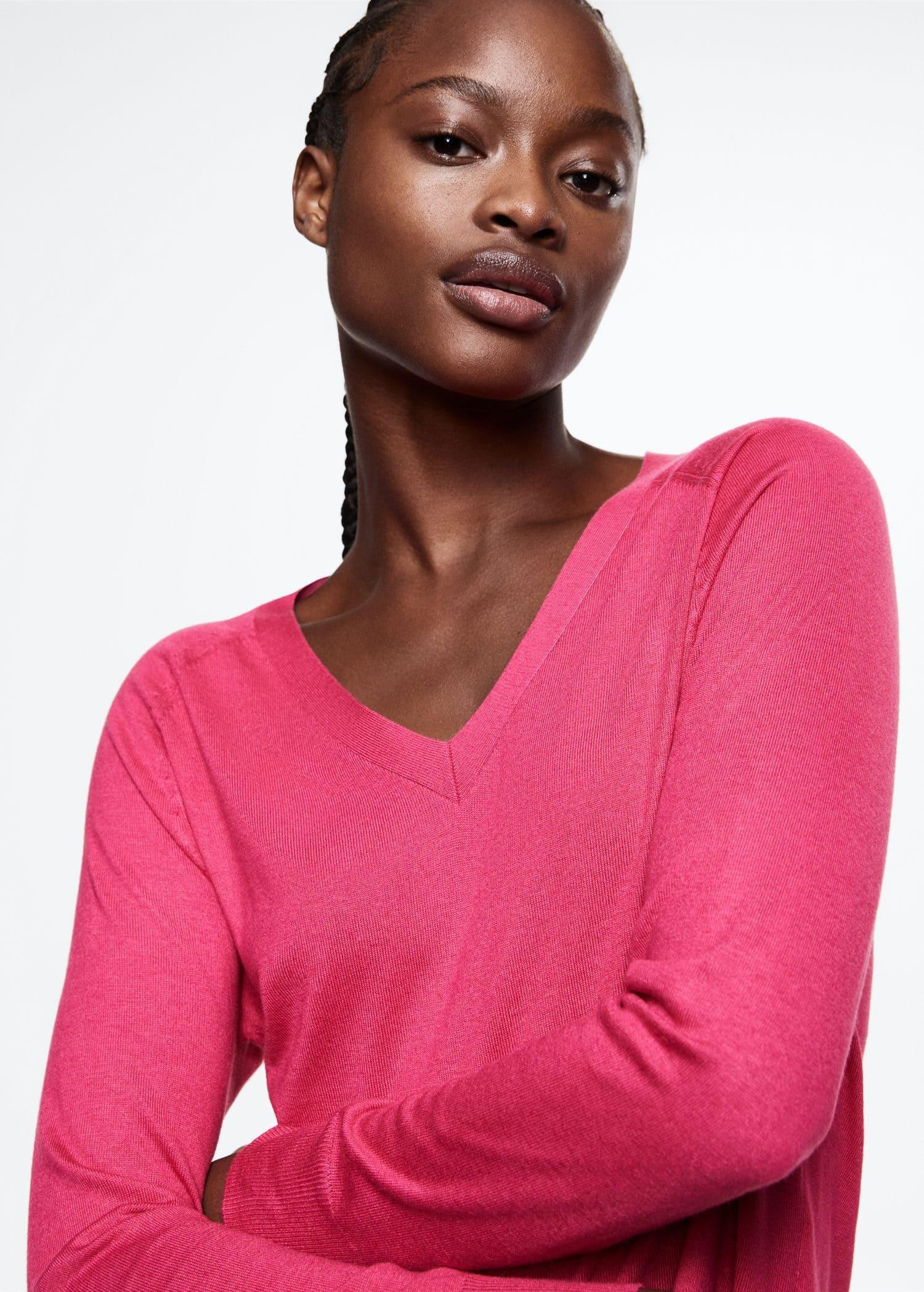 Pink Fine-Knit Sweater, , large image number 3