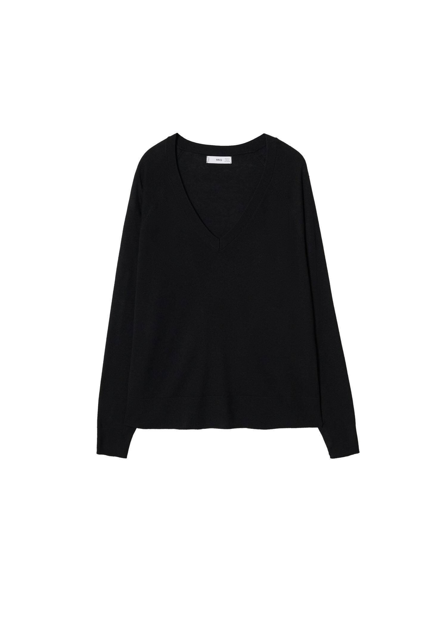 Black Fine-Knit Sweater, , large image number 3