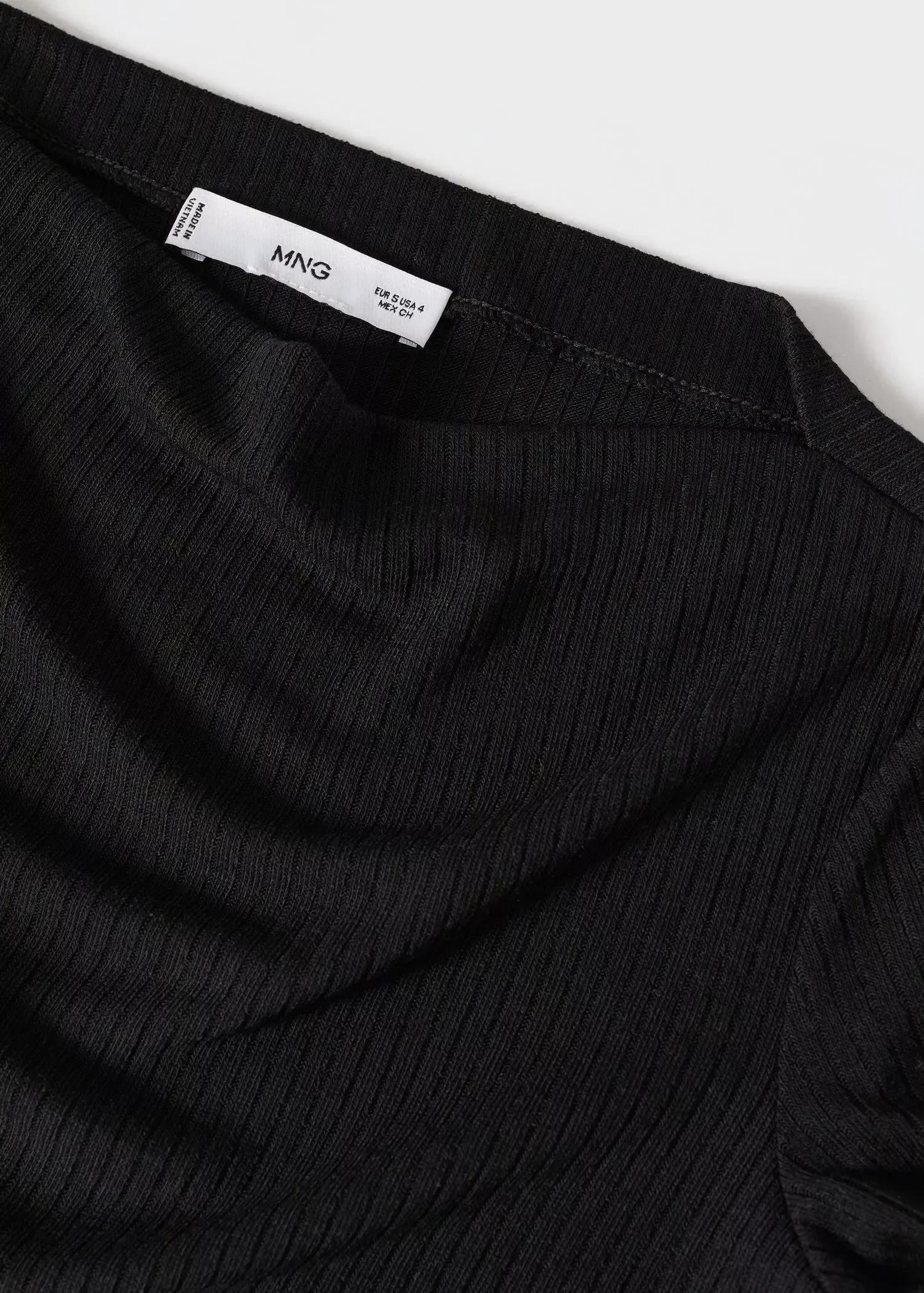 Black Ribbed Short Dress, , large image number 4