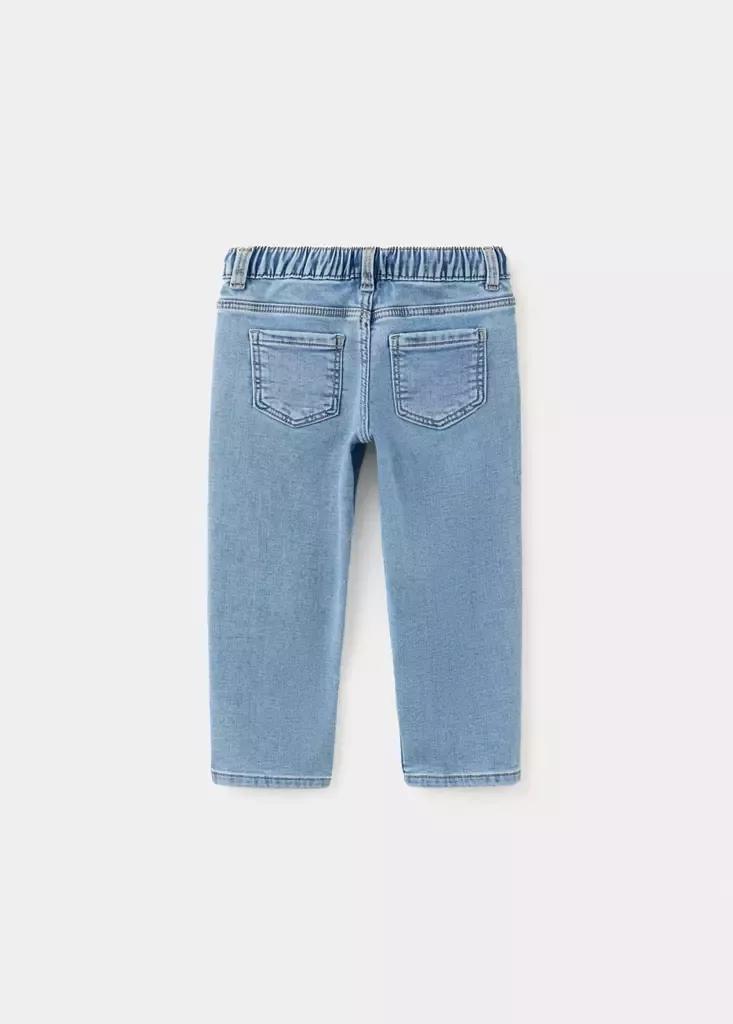 Blue Straight-Fit Jeans With Elastic Waist, Baby Boys, Open Blue, large image number 1