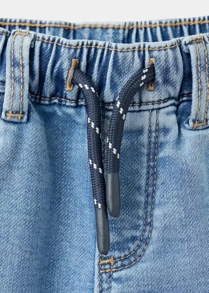 Blue Straight-Fit Jeans With Elastic Waist, Baby Boys, Open Blue, large image number 2