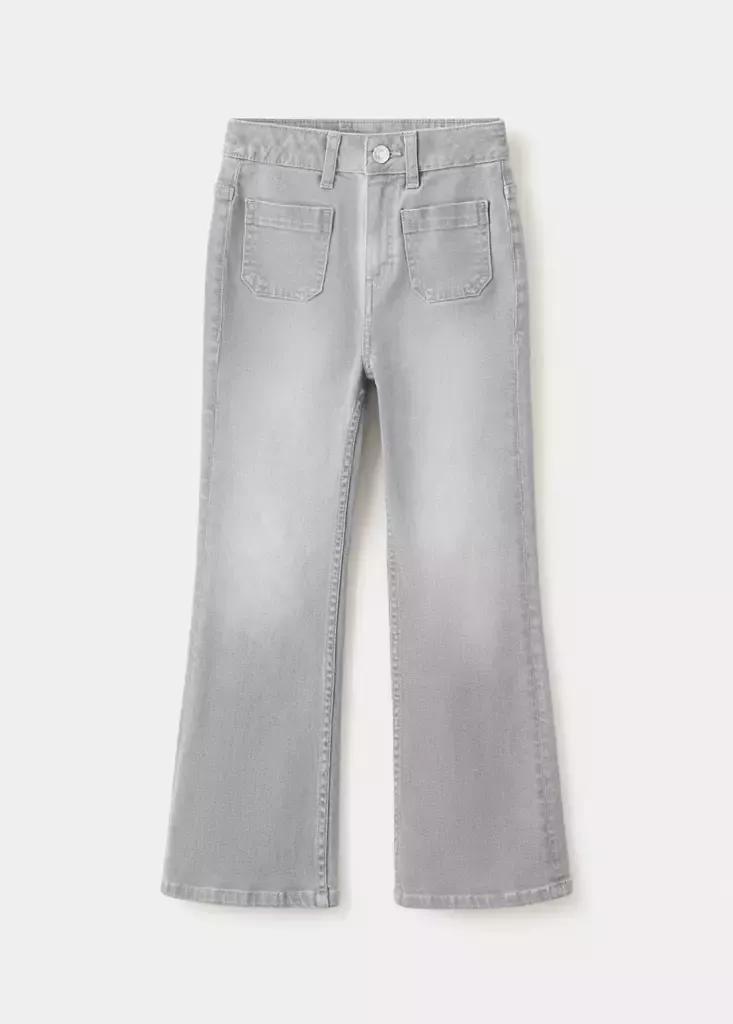 Grey Flared Jeans With Pocket, Open Grey, large image number 0
