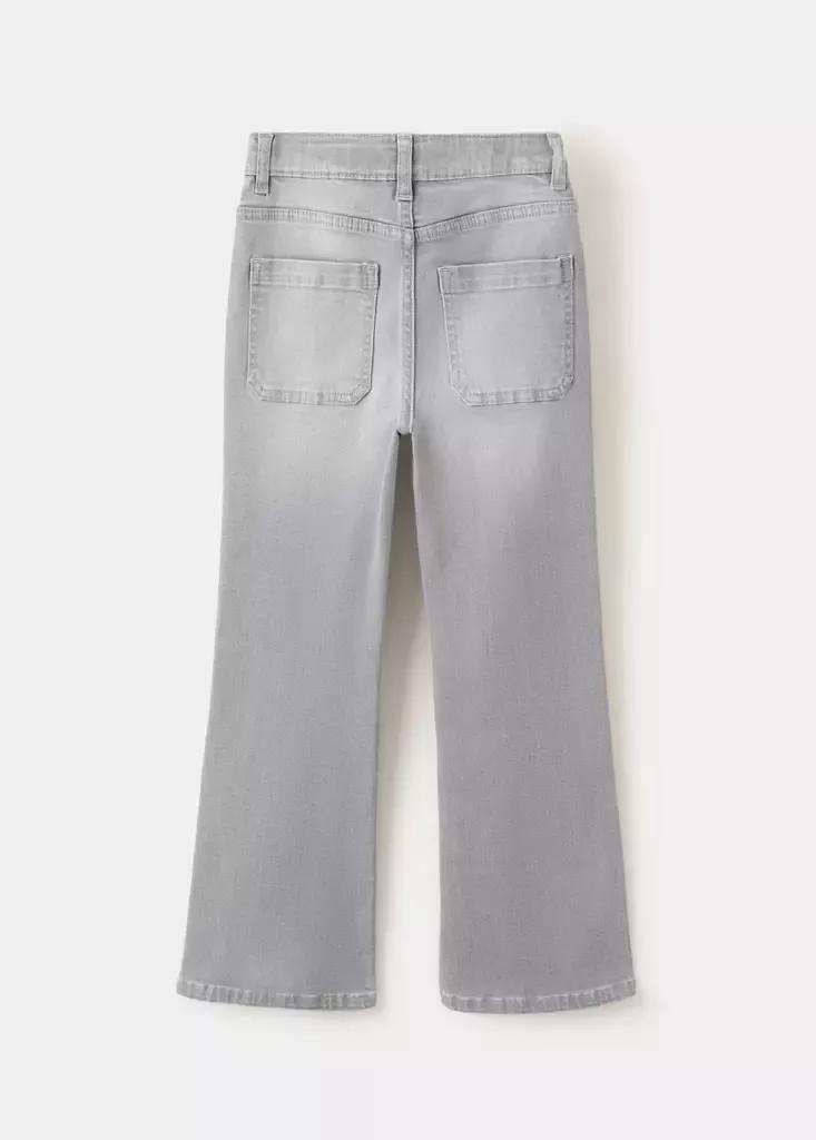 Grey Flared Jeans With Pocket, Open Grey, large image number 1