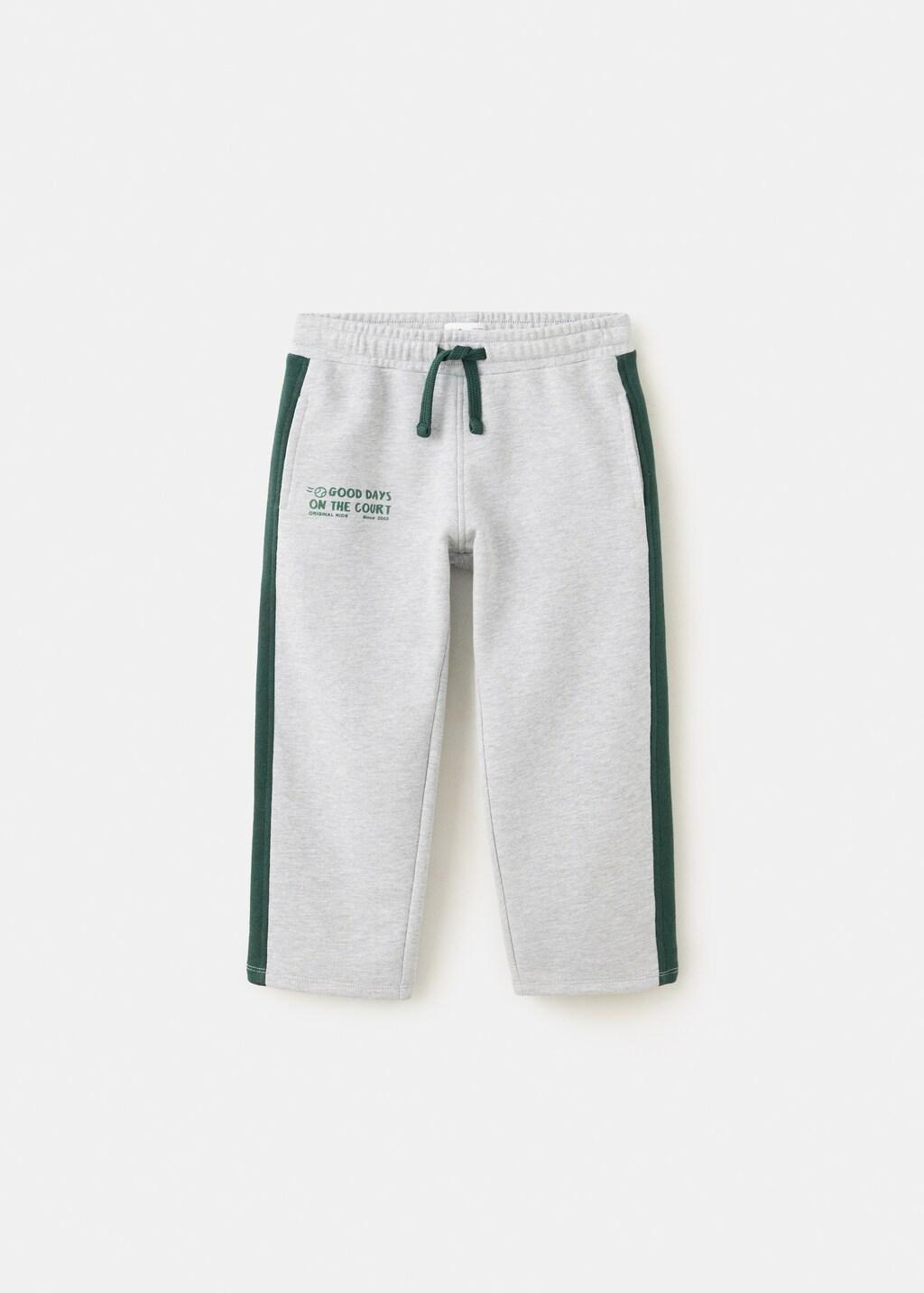 GREY Drawstring jogger with stripe detail, Baby Boy, Light Pastel Grey, large image number 0