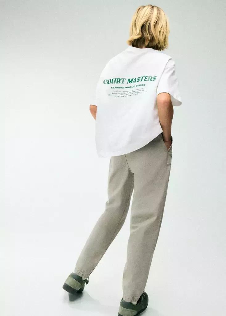 White Printed Oversize T-Shirt, , medium
