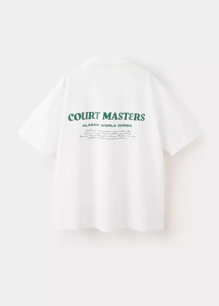 White Printed Oversize T-Shirt, , large image number 4