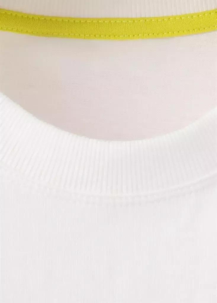 White Printed Oversize T-Shirt, , large image number 5
