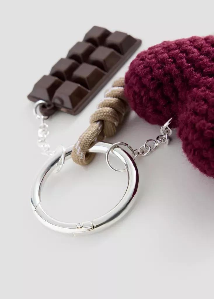 Red Charms Key Ring, Kids Girls, Dark Red, large image number 1