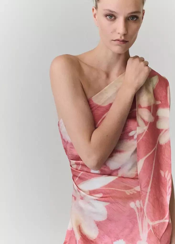 PINK Asymmetrical floral-print dress, Pink, large image number 3