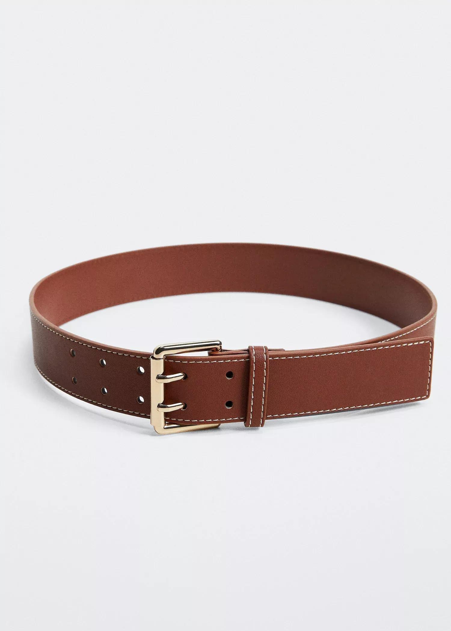 Brown Square Buckle Belt, , large image number 1
