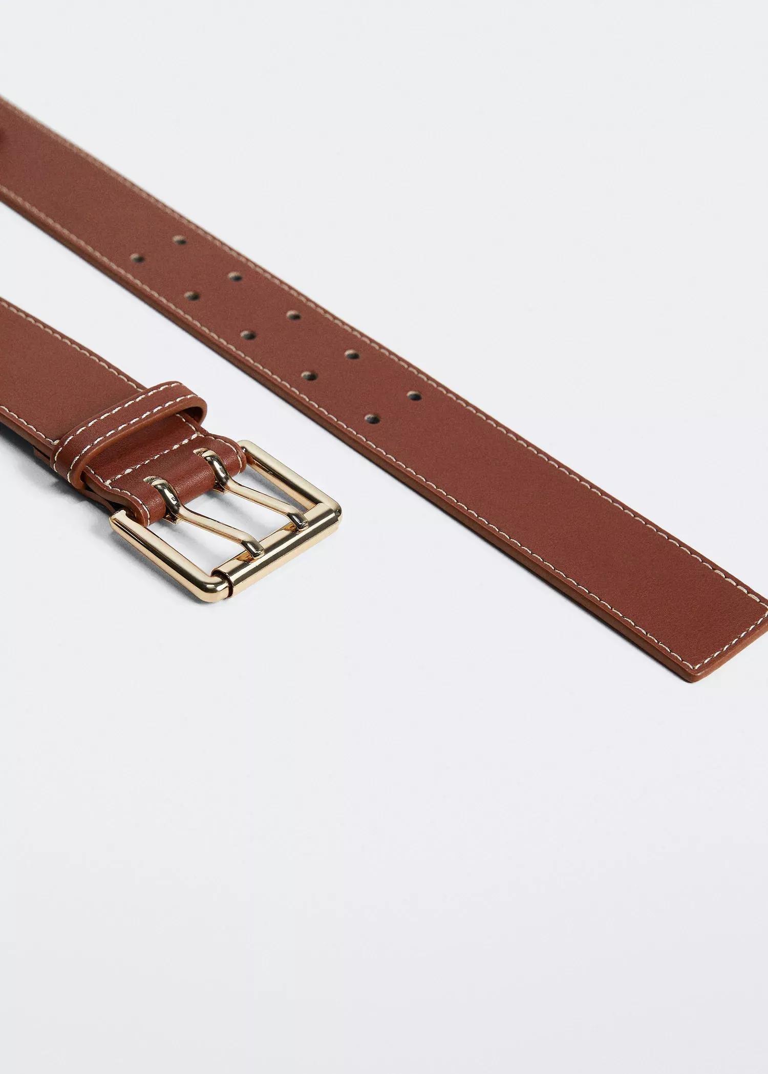 Brown Square Buckle Belt, , large image number 2