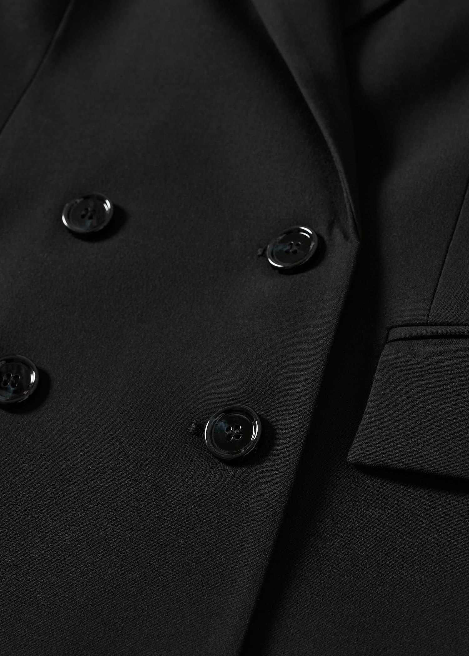 Black Double-Breasted Blazer, , large image number 1