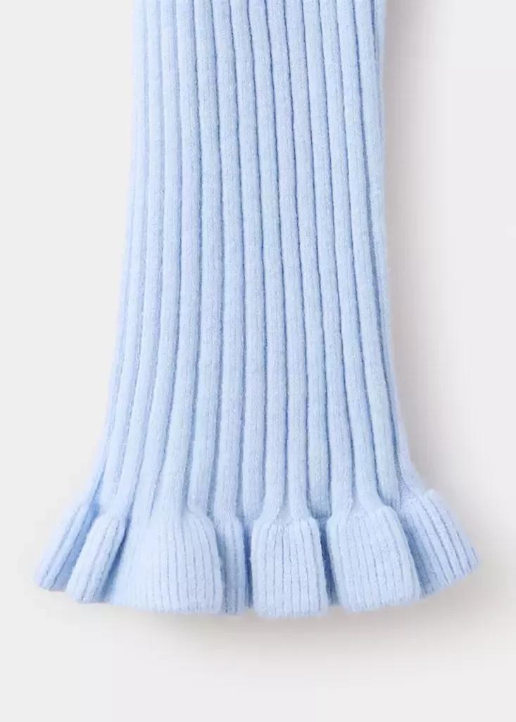 Blue Ribbed Ruffle Cardigan, Light-Pastel Blue, large image number 4