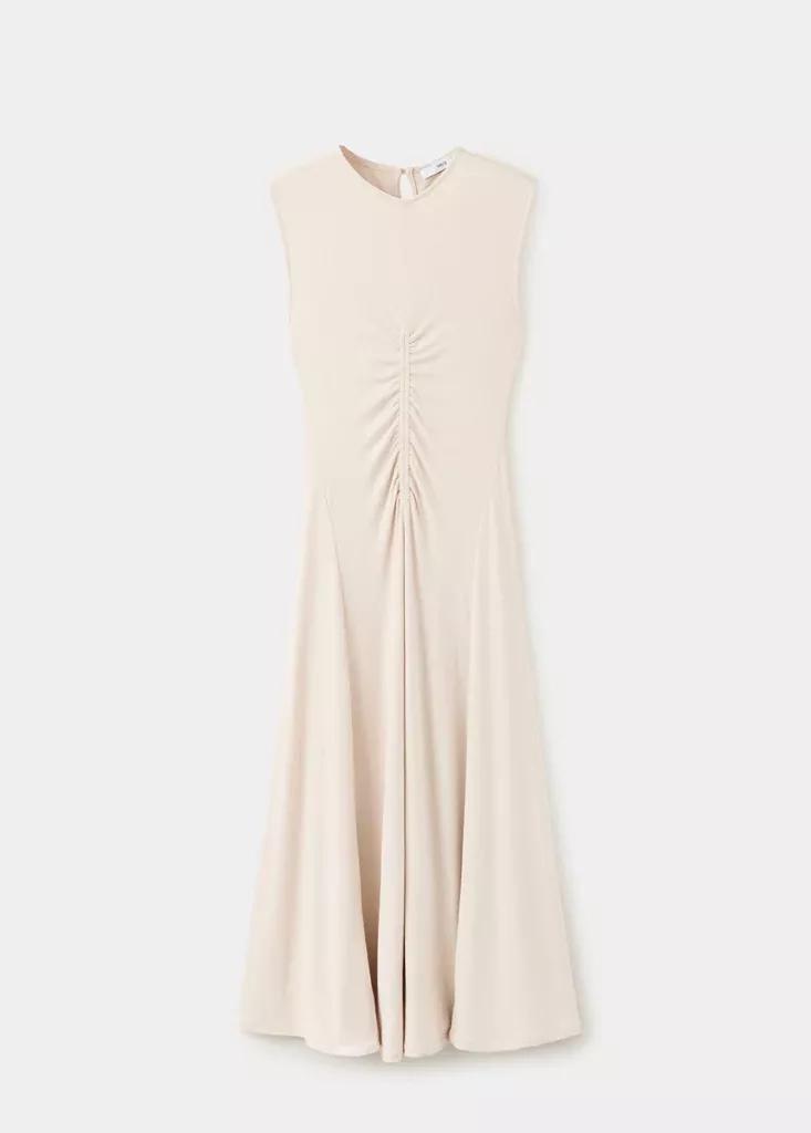 LT PASTEL BROWN Fine-knit ruched dress, , large image number 3