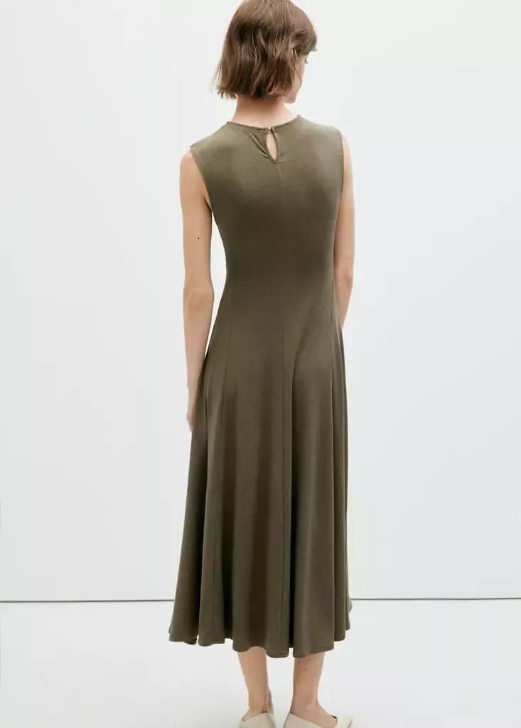 BEIGE - KHAKI Fine-knit ruched dress, Beige - Khaki, large image number 2