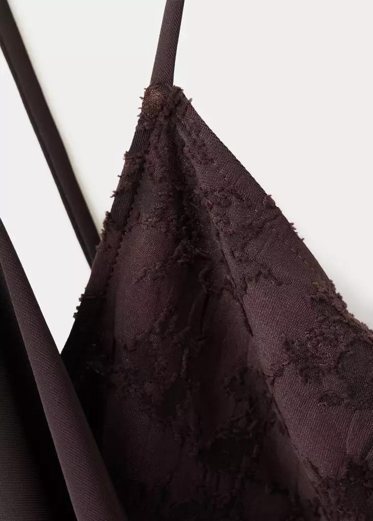 Brown Devore Overlay Halter Top, Brown, large image number 4