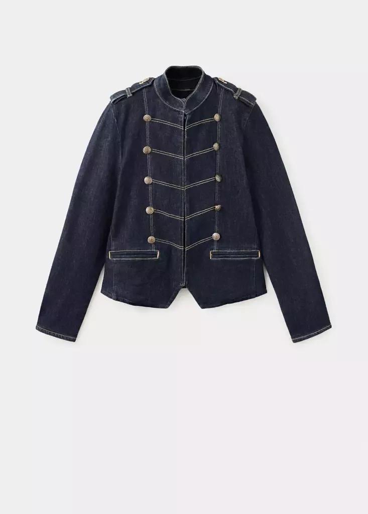 Blue Denim Jacket With Decorative Frog Fastenings, , large image number 4