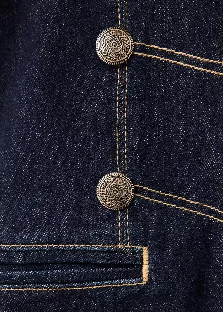 Blue Denim Jacket With Decorative Frog Fastenings, , large image number 6
