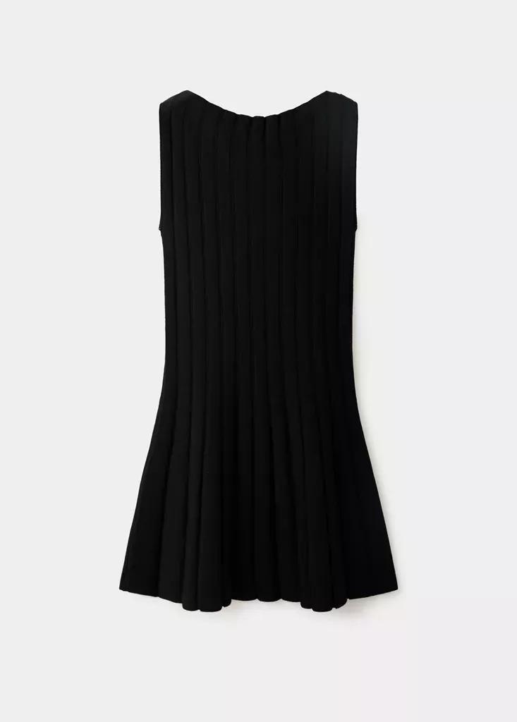 Black Ribbed Knit Dress, , large image number 5
