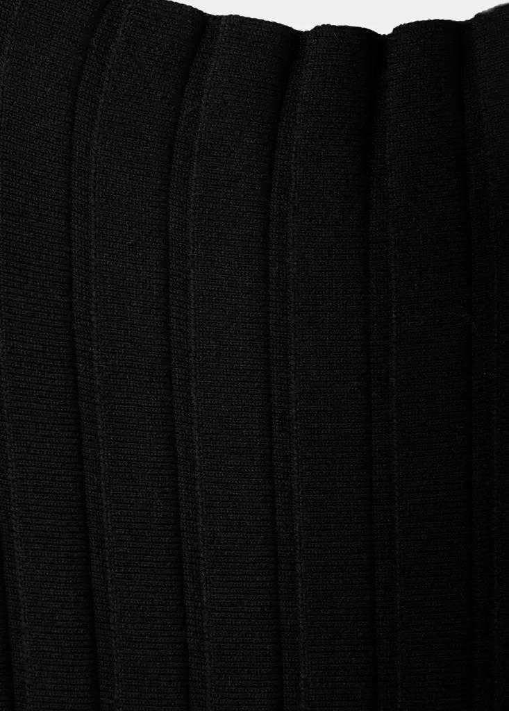 Black Ribbed Knit Dress, , large image number 6