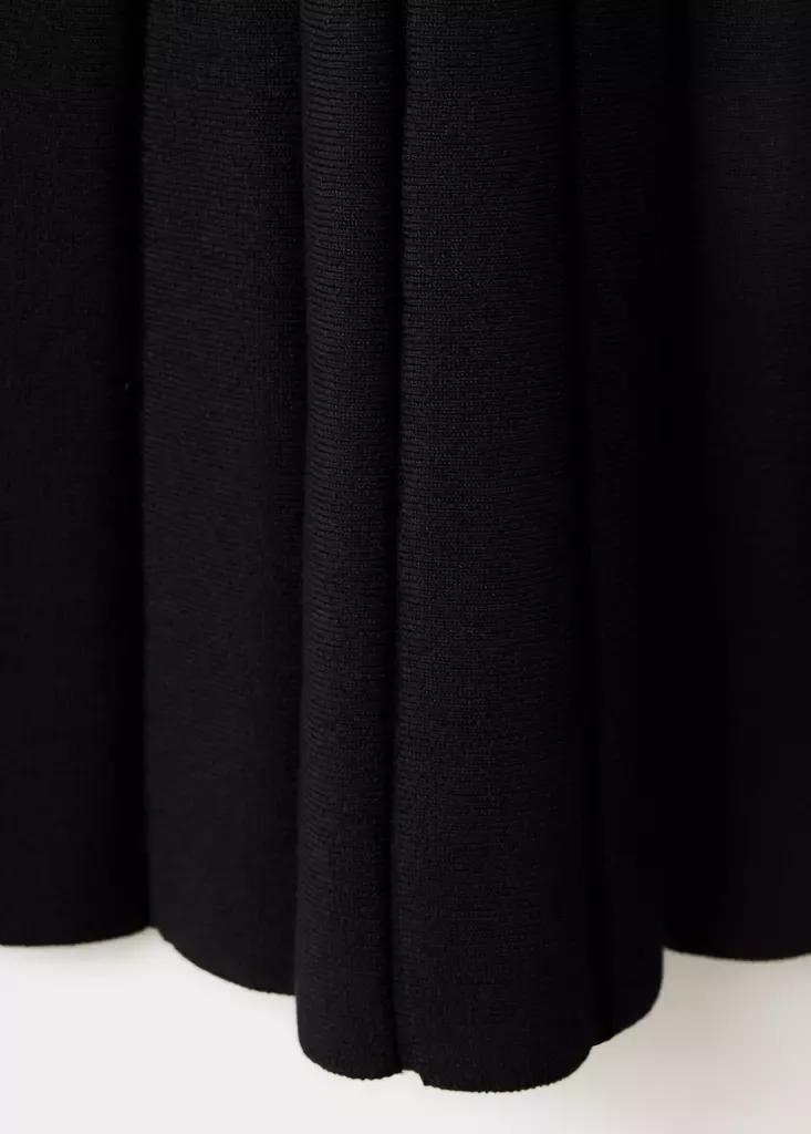 Black Ribbed Knit Dress, , large image number 7