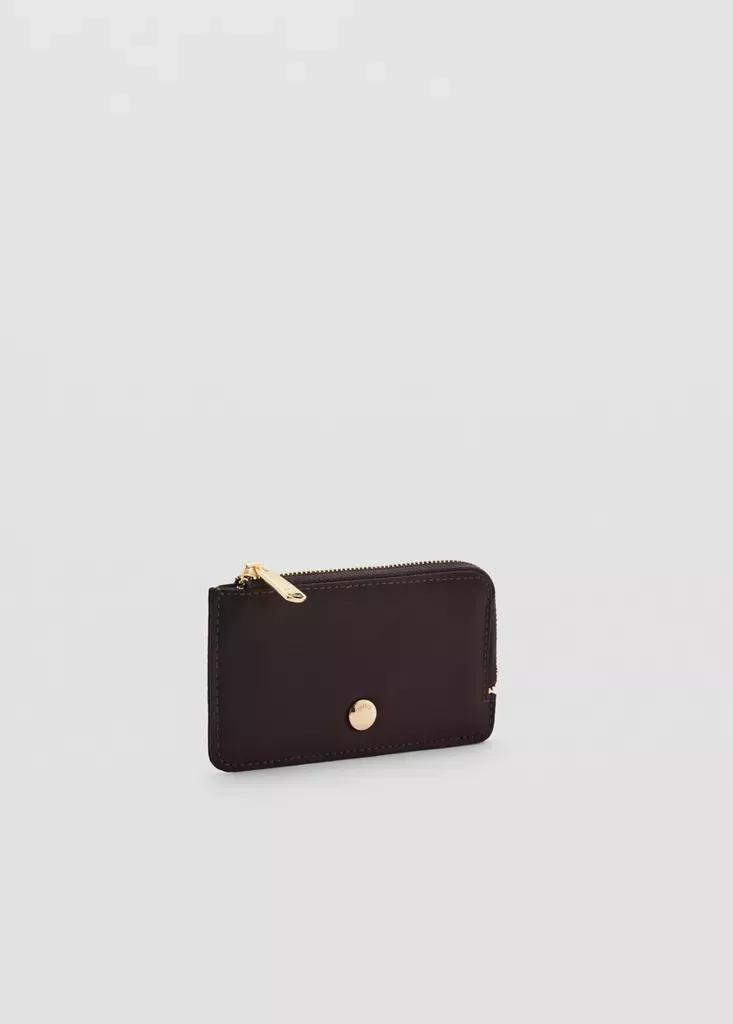 Brown Nylon Zip Cardholder, , large image number 1
