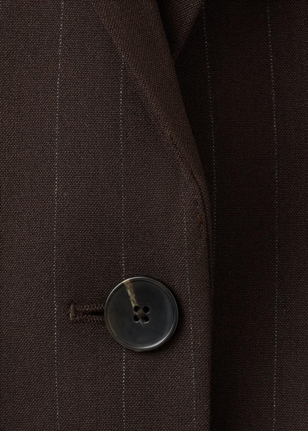 Brown Straight-Fit Suit Blazer, Brown, large image number 3