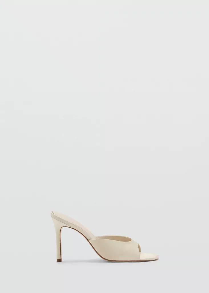 Yellow Satin Stiletto Heel Sandals, Yellow, large image number 0