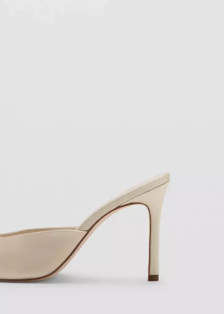 Yellow Satin Stiletto Heel Sandals, Yellow, large image number 2