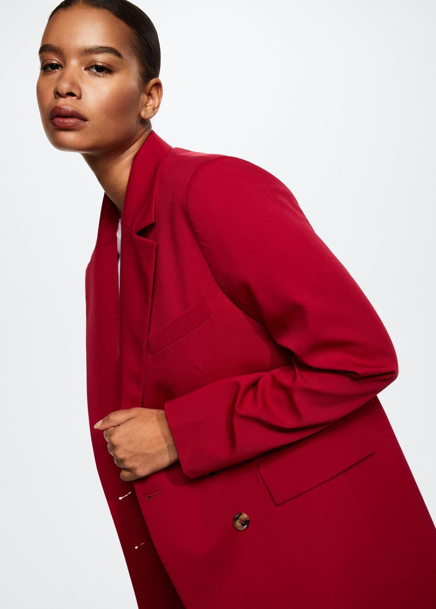 Red Double-Breasted Blazer, , large image number 2