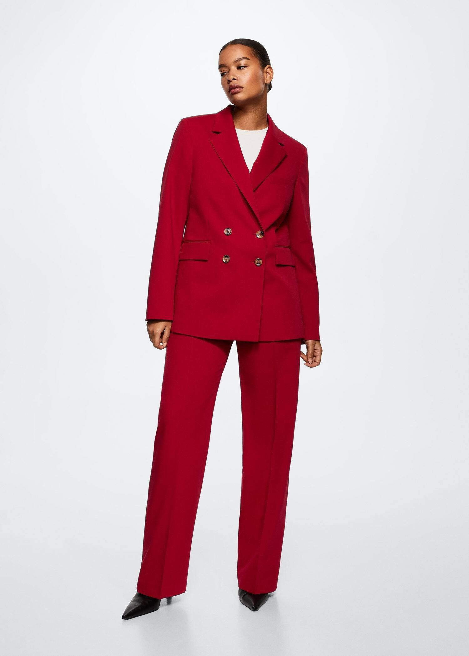 Red Double-Breasted Blazer, , large image number 3