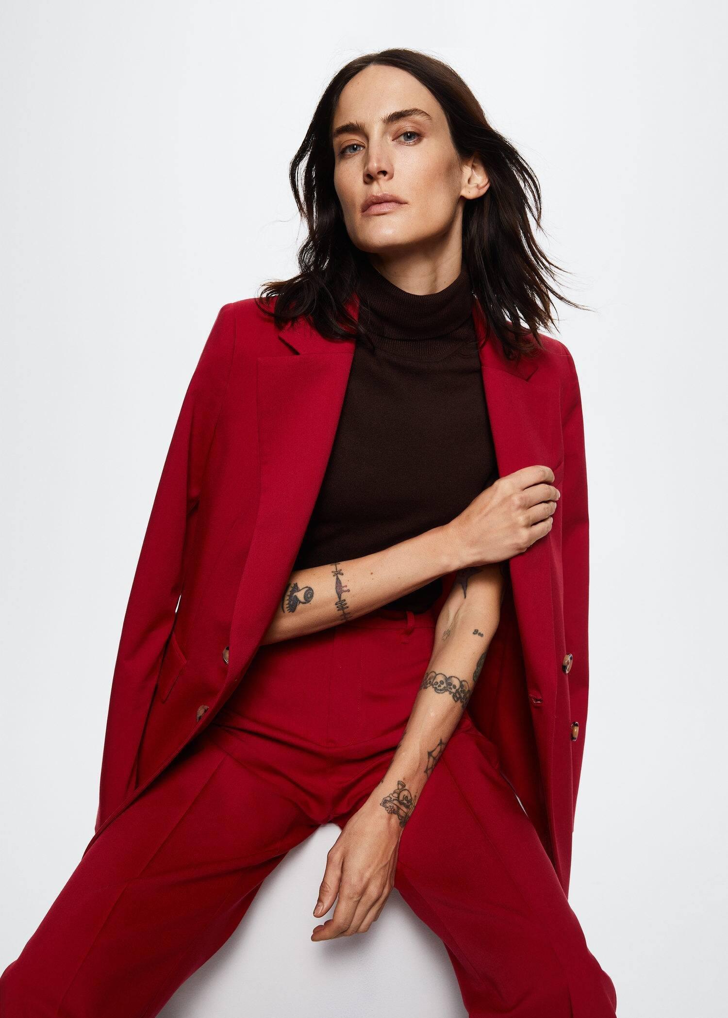 Red Double-Breasted Blazer, , large image number 5