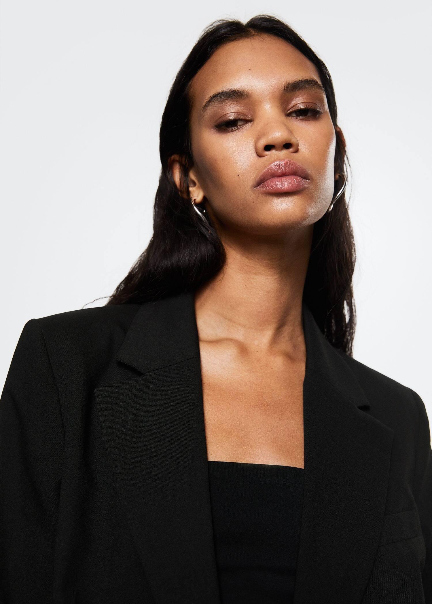 black Double-breasted blazer, , large image number 3