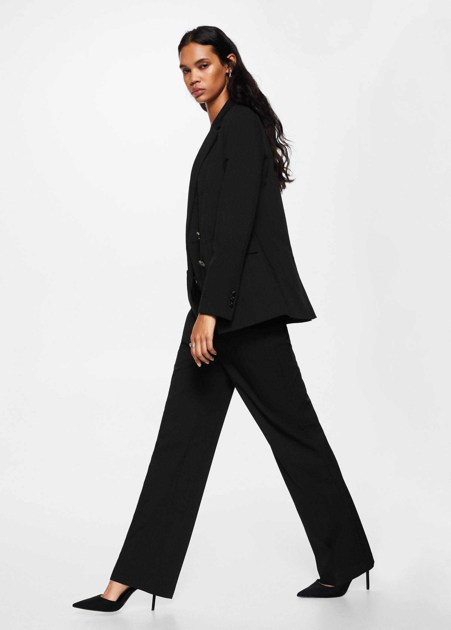 black Double-breasted blazer, , large image number 5