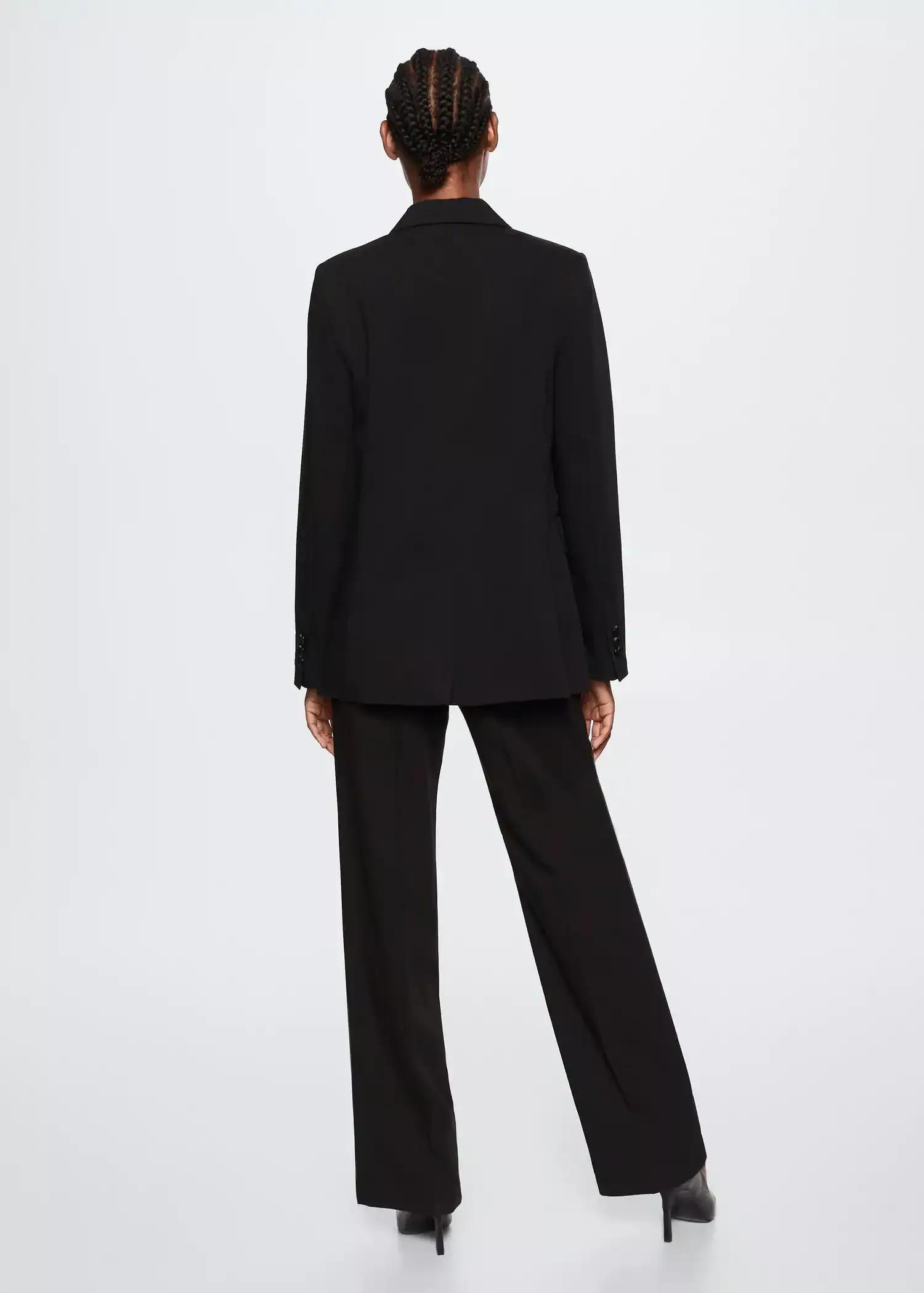 black Double-breasted blazer, , large image number 7