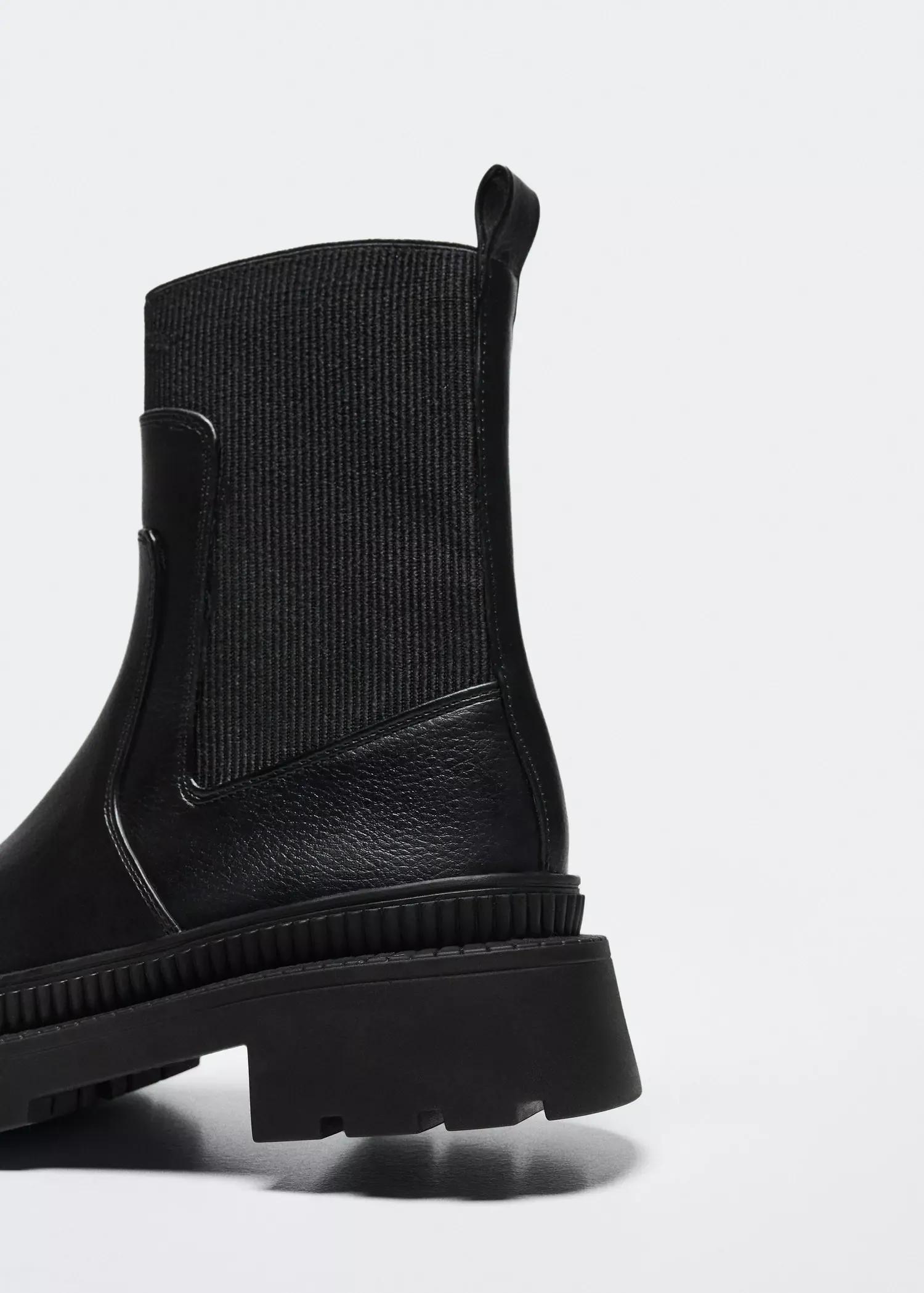 Black Track Sole Contrast Ankle Boots, , large image number 2