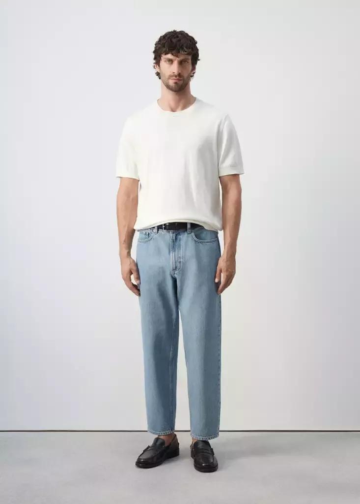 Blue Sammy Cropped Carrot Fit Jeans, , large image number 0