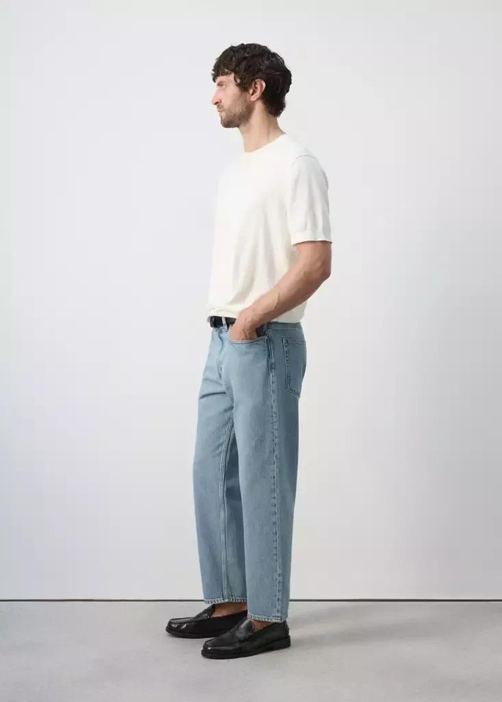 Blue Sammy Cropped Carrot Fit Jeans, , large image number 5