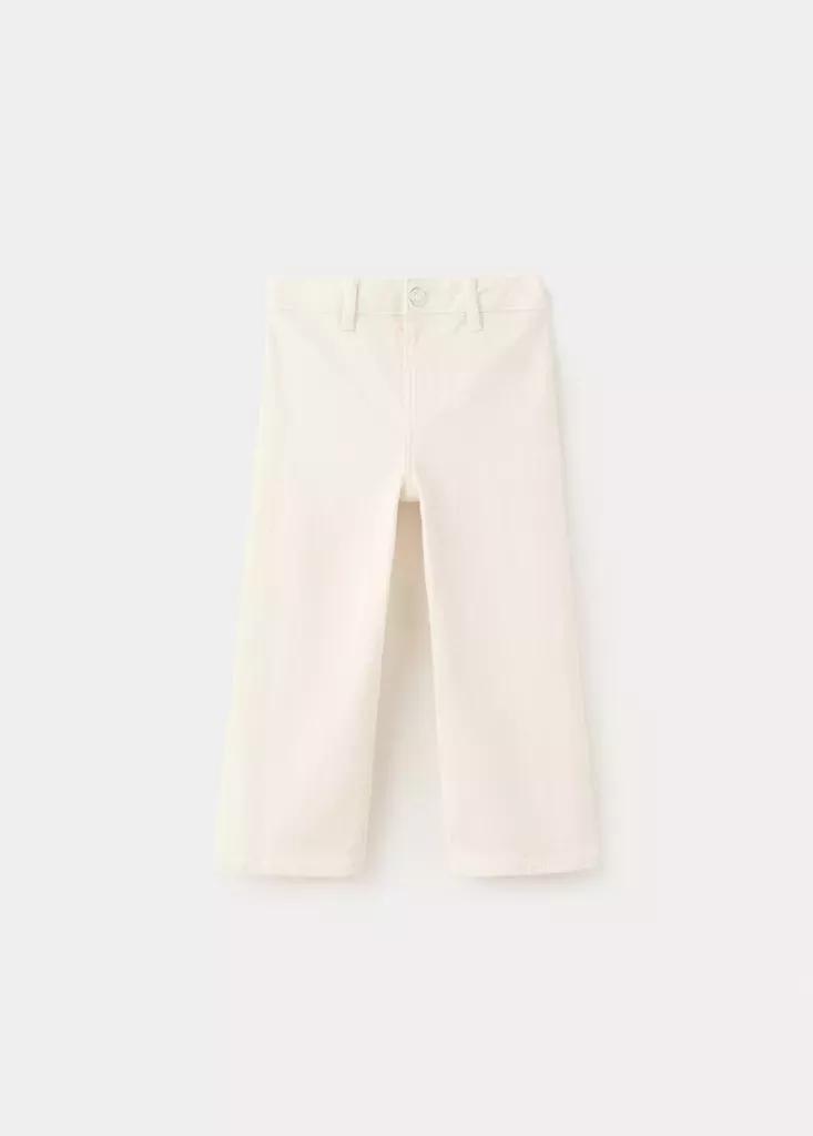 White Straight Seamless Jeans, Baby Girls, Natural White, medium