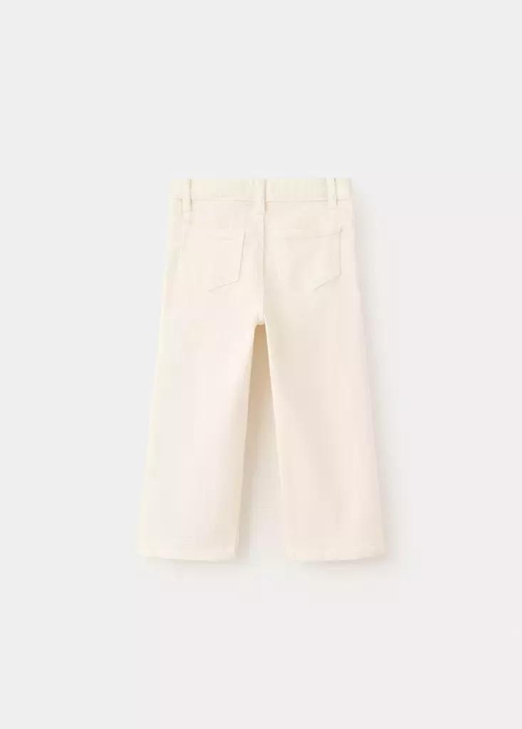 White Straight Seamless Jeans, Baby Girls, Natural White, medium