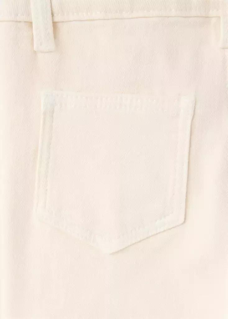 White Straight Seamless Jeans, Baby Girls, Natural White, large image number 3