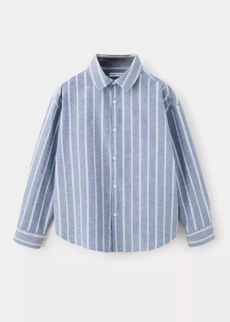 Blue Cotton Striped Shirt, , large image number 0