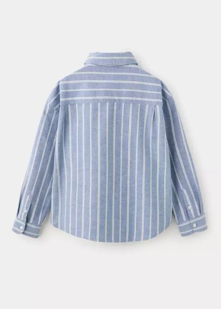 Blue Cotton Striped Shirt, , medium